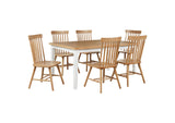 122501-S7 Andrews 7-piece Rectangular Dining Set Light Ash and White