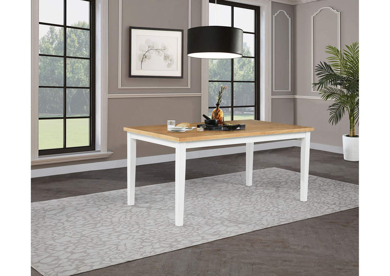 122501 Andrews 66-inch Rectangular Dining Table Light Ash and White