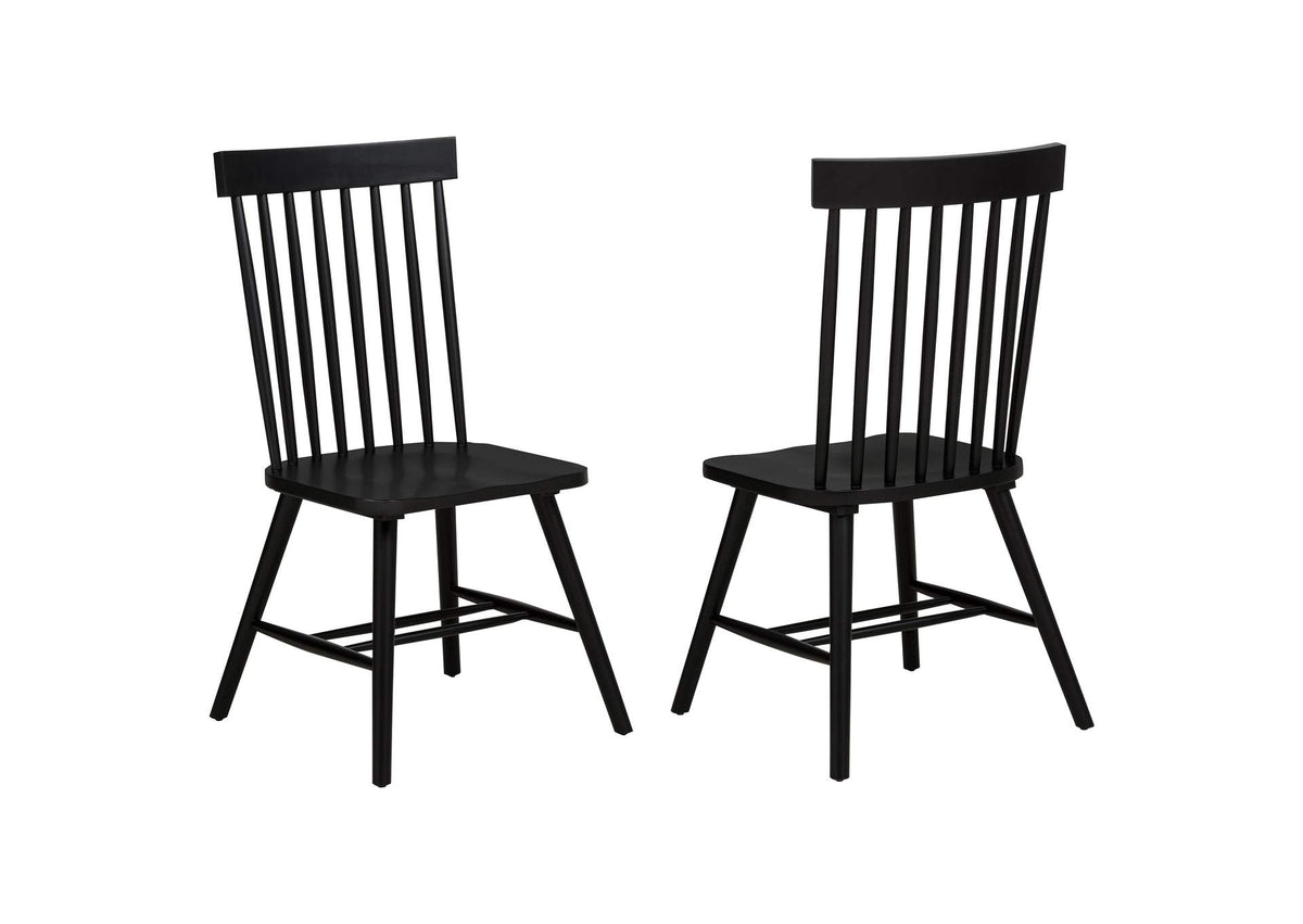 122502BLK Andrews Windsor Spindle Back Dining Side Chair Black (Set of 2)
