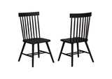 122502BLK Andrews Windsor Spindle Back Dining Side Chair Black (Set of 2)