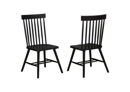 122502BLK Andrews Windsor Spindle Back Dining Side Chair Black (Set of 2)