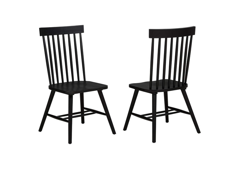 122502BLK Andrews Windsor Spindle Back Dining Side Chair Black (Set of 2)