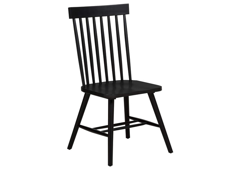122502BLK Andrews Windsor Spindle Back Dining Side Chair Black (Set of 2)