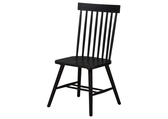 122502BLK Andrews Windsor Spindle Back Dining Side Chair Black (Set of 2)