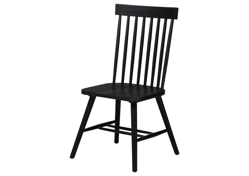 122502BLK Andrews Windsor Spindle Back Dining Side Chair Black (Set of 2)