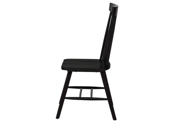 122502BLK Andrews Windsor Spindle Back Dining Side Chair Black (Set of 2)