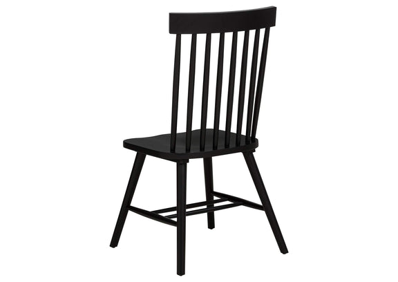 122502BLK Andrews Windsor Spindle Back Dining Side Chair Black (Set of 2)