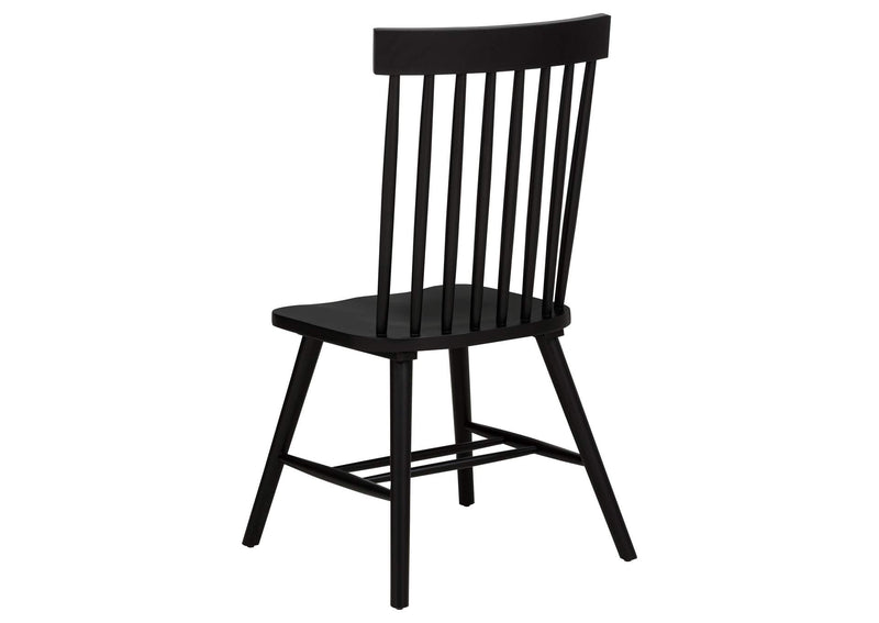 122502BLK Andrews Windsor Spindle Back Dining Side Chair Black (Set of 2)
