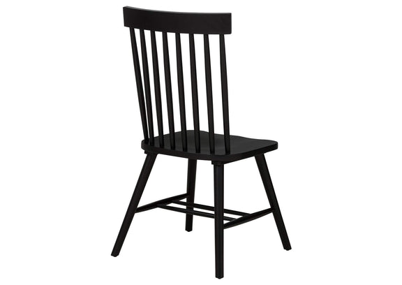 122502BLK Andrews Windsor Spindle Back Dining Side Chair Black (Set of 2)