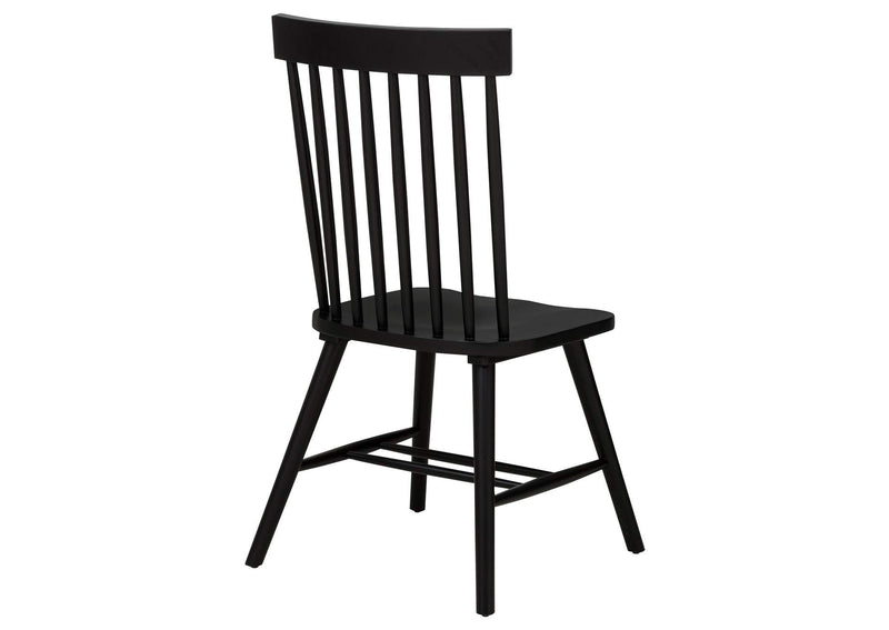 122502BLK Andrews Windsor Spindle Back Dining Side Chair Black (Set of 2)