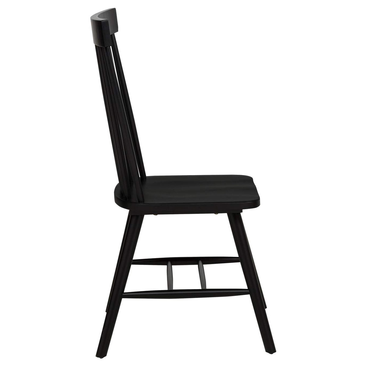 122502BLK Andrews Windsor Spindle Back Dining Side Chair Black (Set of 2)