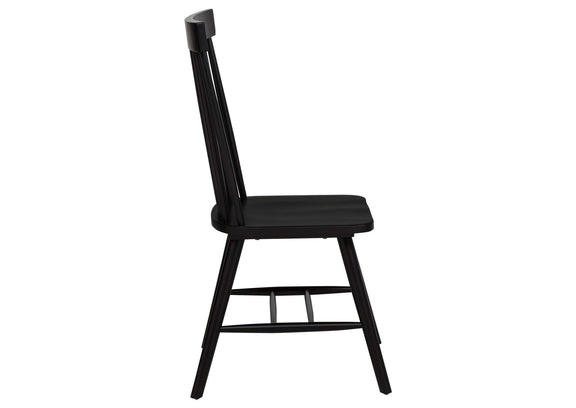122502BLK Andrews Windsor Spindle Back Dining Side Chair Black (Set of 2)