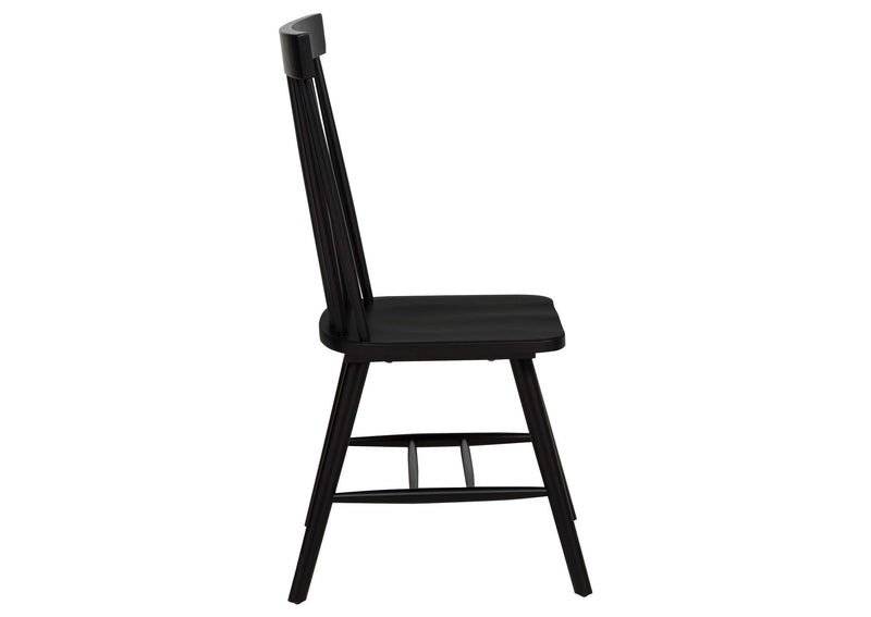 122502BLK Andrews Windsor Spindle Back Dining Side Chair Black (Set of 2)