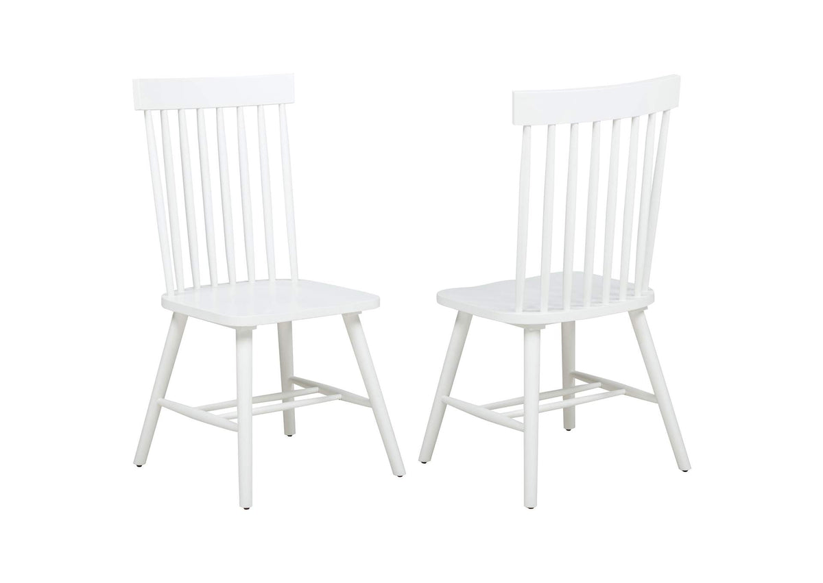 122502WHT Andrews Windsor Spindle Back Dining Side Chair White (Set of 2)