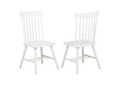122502WHT Andrews Windsor Spindle Back Dining Side Chair White (Set of 2)