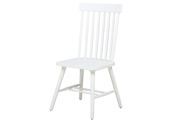 122502WHT Andrews Windsor Spindle Back Dining Side Chair White (Set of 2)