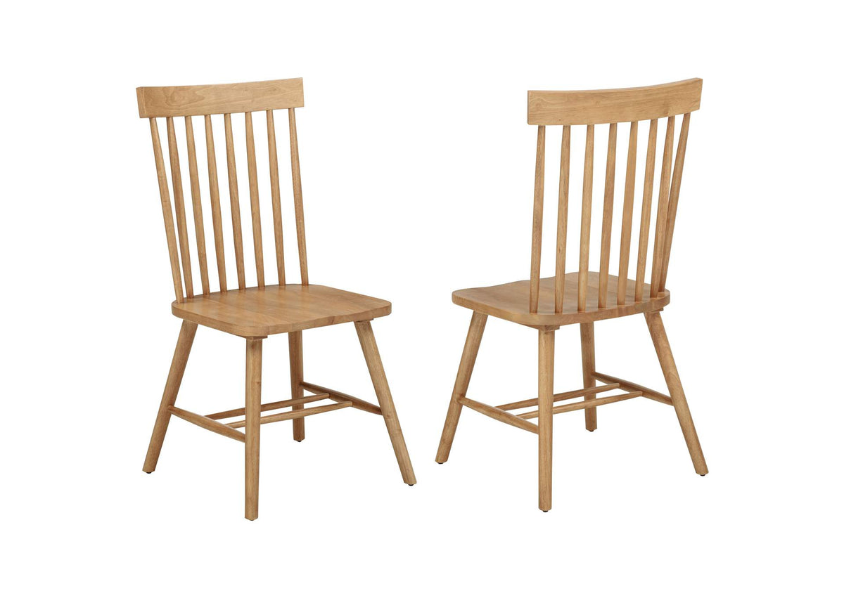 122502 Andrews Windsor Spindle Back Dining Side Chair Light Ash (Set of 2)