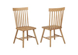 122502 Andrews Windsor Spindle Back Dining Side Chair Light Ash (Set of 2)