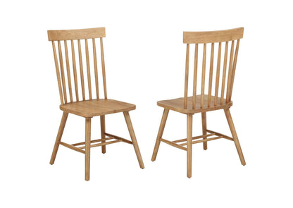 122502 Andrews Windsor Spindle Back Dining Side Chair Light Ash (Set of 2)