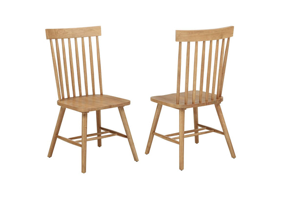 122502 Andrews Windsor Spindle Back Dining Side Chair Light Ash (Set of 2)