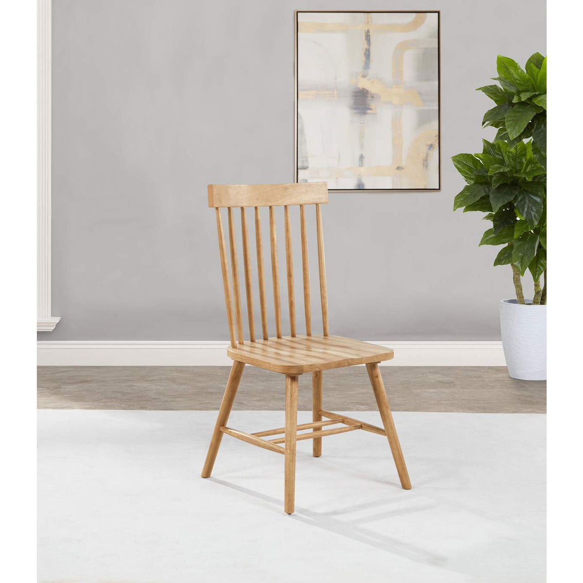 122502 Andrews Windsor Spindle Back Dining Side Chair Light Ash (Set of 2)