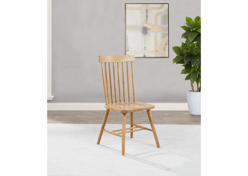 122502 Andrews Windsor Spindle Back Dining Side Chair Light Ash (Set of 2)