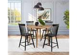 122508-S5B Andrews 5-piece Round Counter Dining Set Light Ash and Black