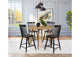 122508-S5B Andrews 5-piece Round Counter Dining Set Light Ash and Black