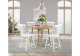 122508-S5W Andrews 5-piece Round Counter Dining Set Light Ash and White