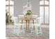 122508-S5W Andrews 5-piece Round Counter Dining Set Light Ash and White