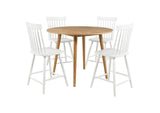 122508-S5W Andrews 5-piece Round Counter Dining Set Light Ash and White