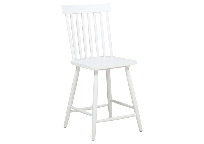 122508-S5W Andrews 5-piece Round Counter Dining Set Light Ash and White