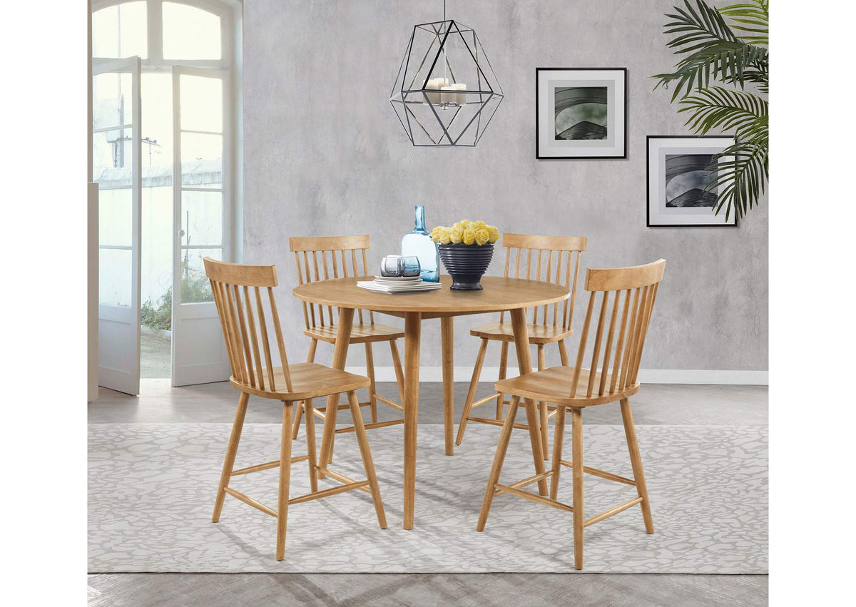 122508-S5 Andrews 5-piece Round Counter Height Dining Set Light Ash