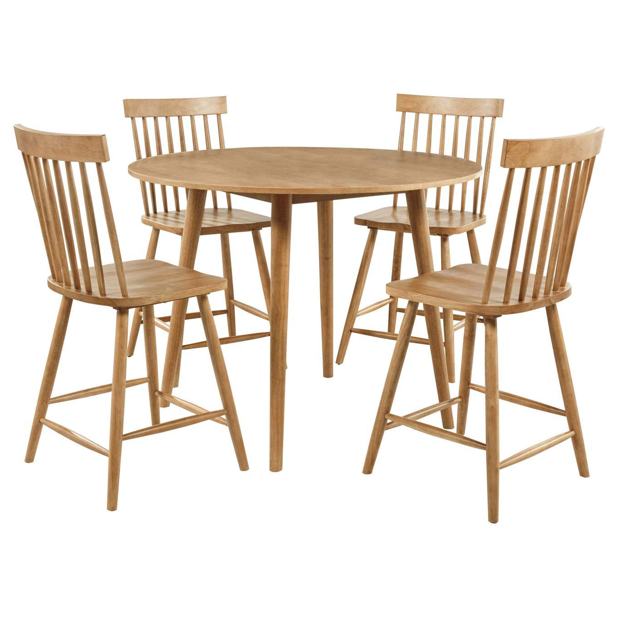 122508-S5 Andrews 5-piece Round Counter Height Dining Set Light Ash