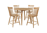 122508-S5 Andrews 5-piece Round Counter Height Dining Set Light Ash