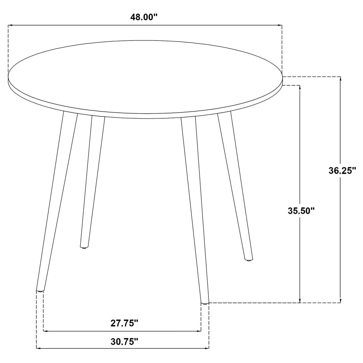 122508 Andrews 48-inch Round Counter Height Dining Table Light Ash