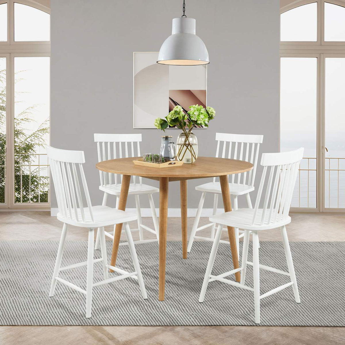 122508 Andrews 48-inch Round Counter Height Dining Table Light Ash