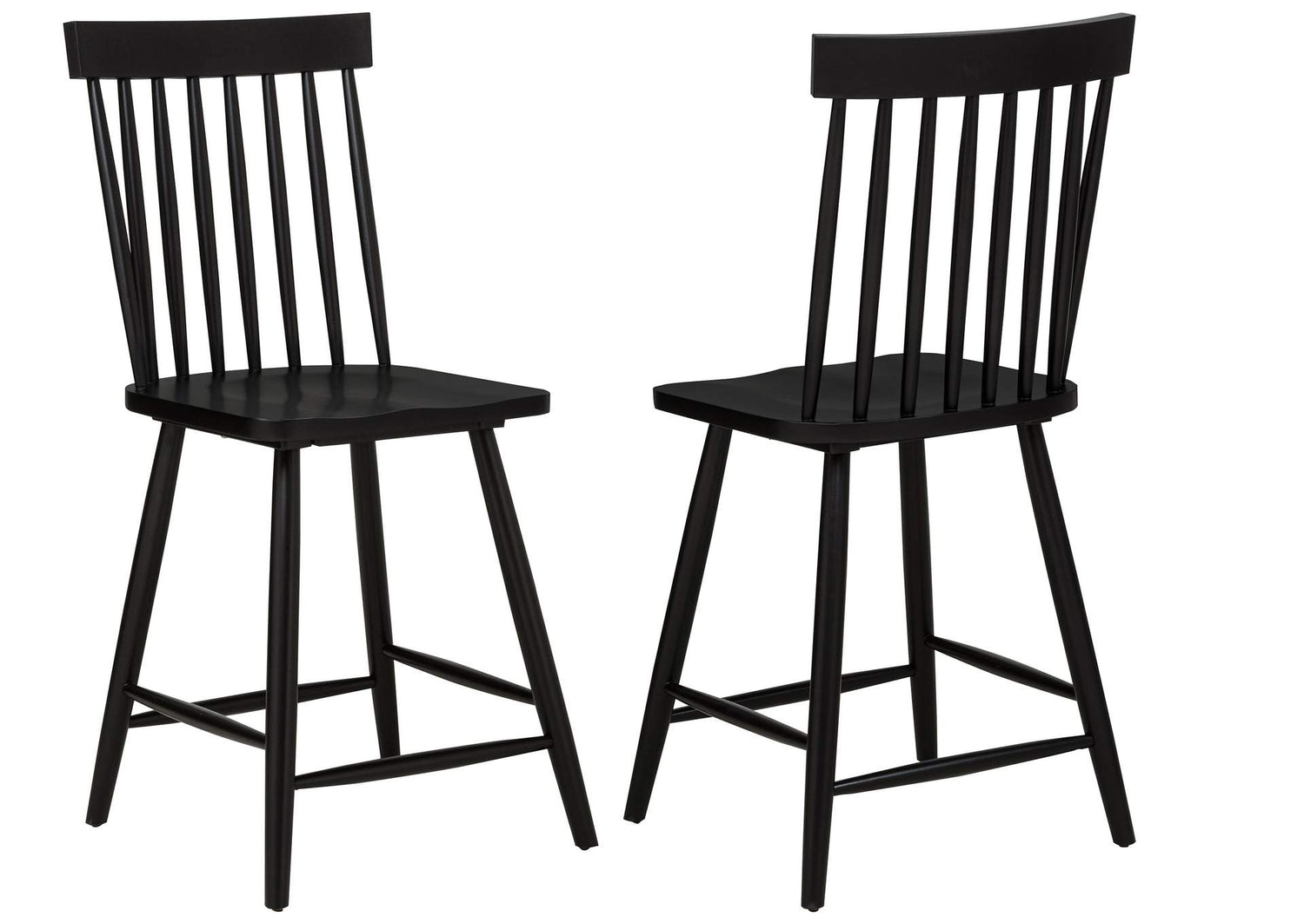122509BLK Andrews Windsor Counter Height Dining Side Chair Black (Set of 2)