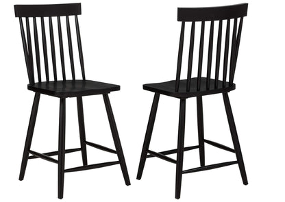 122509BLK Andrews Windsor Counter Height Dining Side Chair Black (Set of 2)