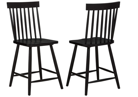 122509BLK Andrews Windsor Counter Height Dining Side Chair Black (Set of 2)
