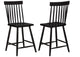 122509BLK Andrews Windsor Counter Height Dining Side Chair Black (Set of 2)