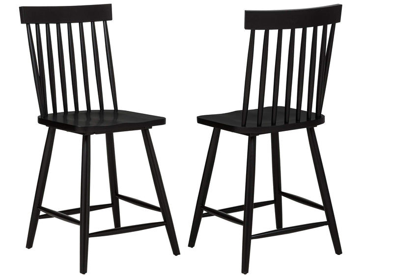 122509BLK Andrews Windsor Counter Height Dining Side Chair Black (Set of 2)