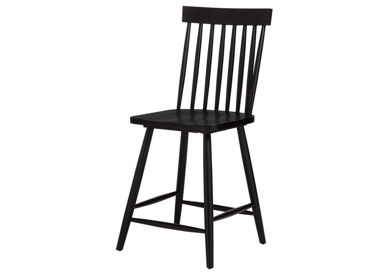 122509BLK Andrews Windsor Counter Height Dining Side Chair Black (Set of 2)