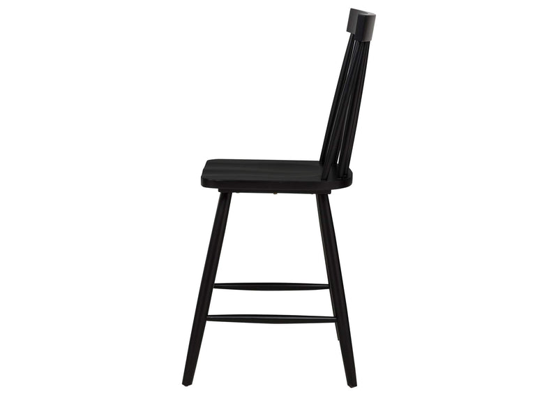 122509BLK Andrews Windsor Counter Height Dining Side Chair Black (Set of 2)