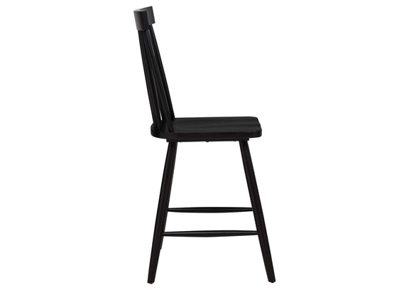 122509BLK Andrews Windsor Counter Height Dining Side Chair Black (Set of 2)