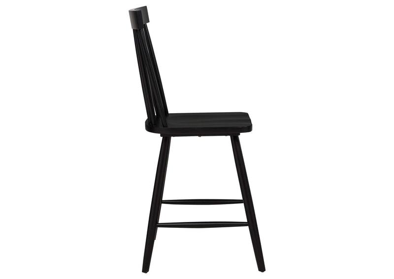122509BLK Andrews Windsor Counter Height Dining Side Chair Black (Set of 2)