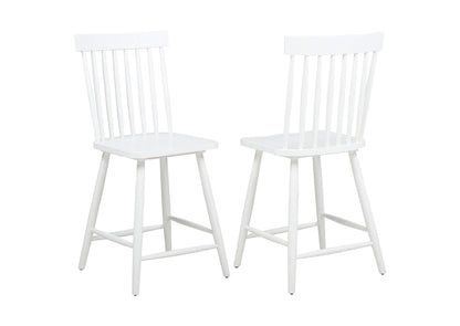 122509WHT Andrews Windsor Counter Height Dining Side Chair White (Set of 2)
