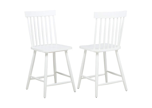 122509WHT Andrews Windsor Counter Height Dining Side Chair White (Set of 2)