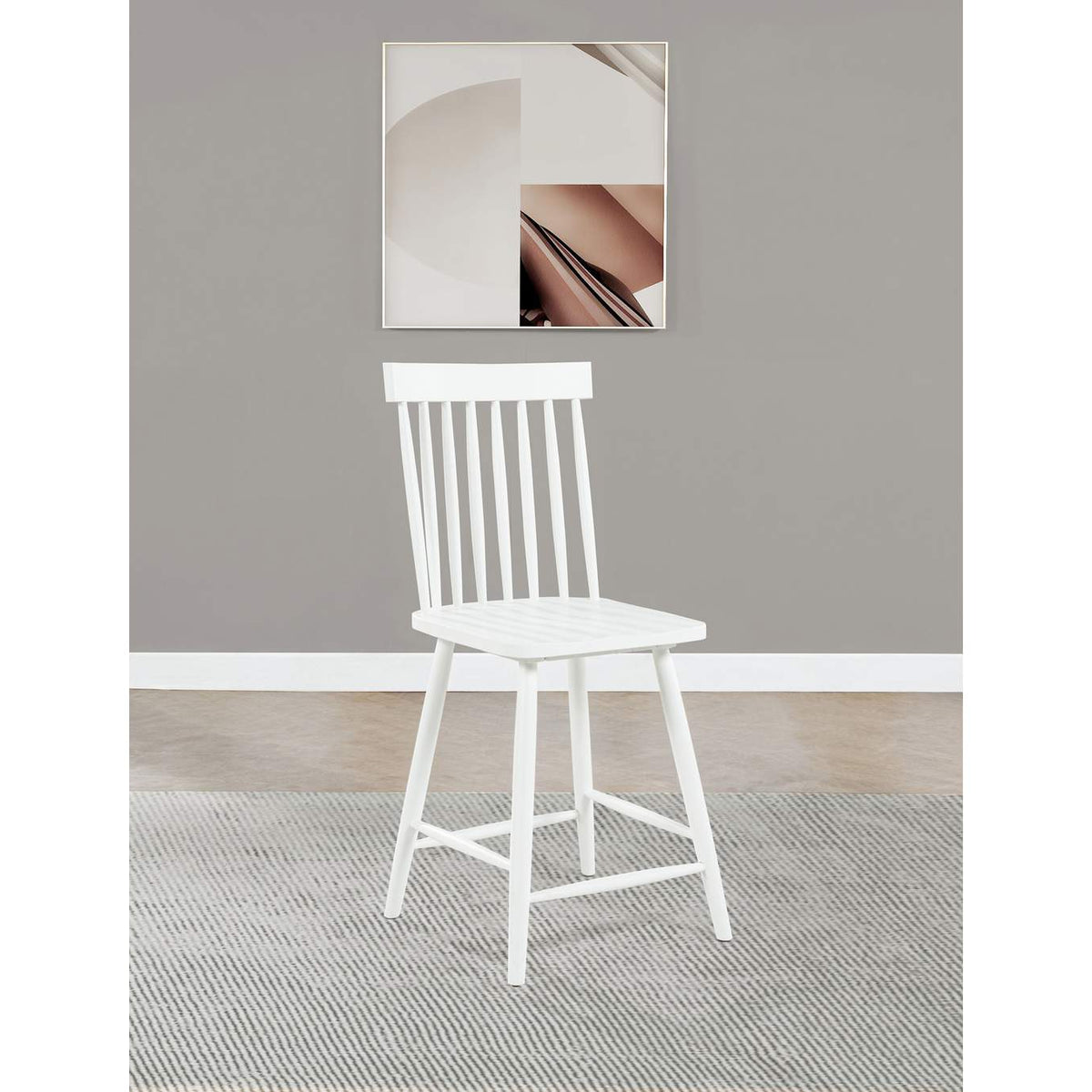 122509WHT Andrews Windsor Counter Height Dining Side Chair White (Set of 2)