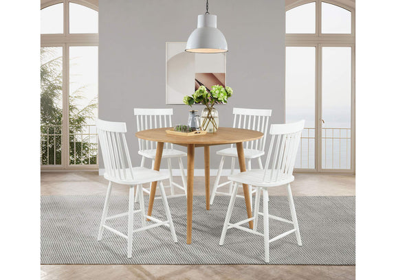 122509WHT Andrews Windsor Counter Height Dining Side Chair White (Set of 2)